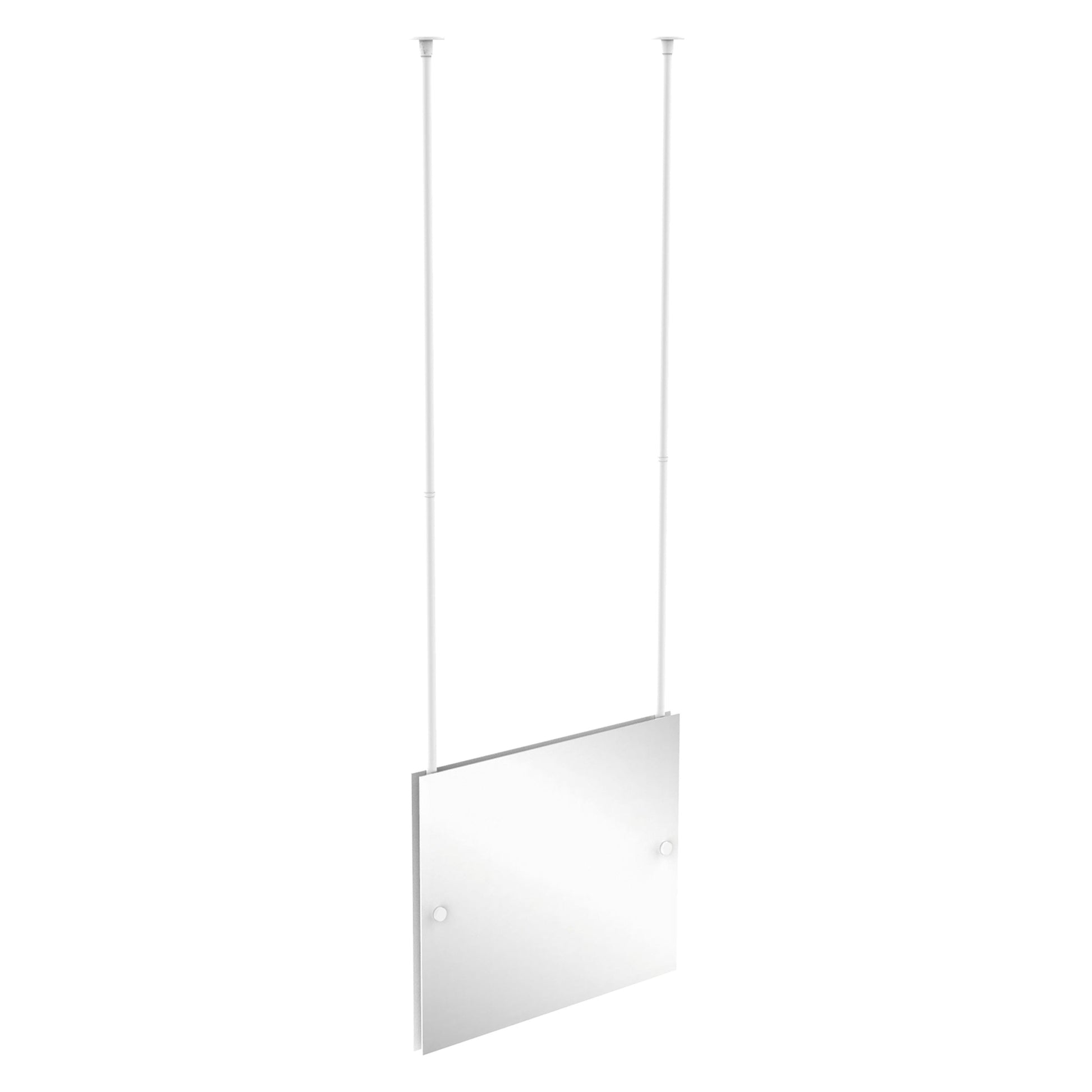Allied Brass CH-93 26" x 2.5" Matte White Solid Brass Frameless Rectangular Landscape Ceiling Hung Mirror With Beveled Edge