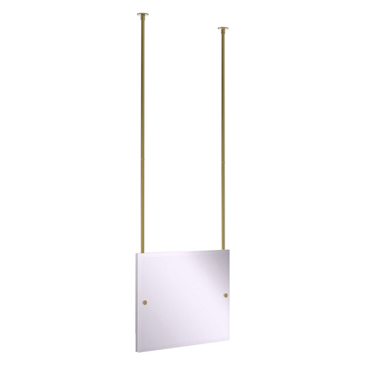 Allied Brass CH-93 26" x 2.5" Unlacquered Brass Solid Brass Frameless Rectangular Landscape Ceiling Hung Mirror With Beveled Edge