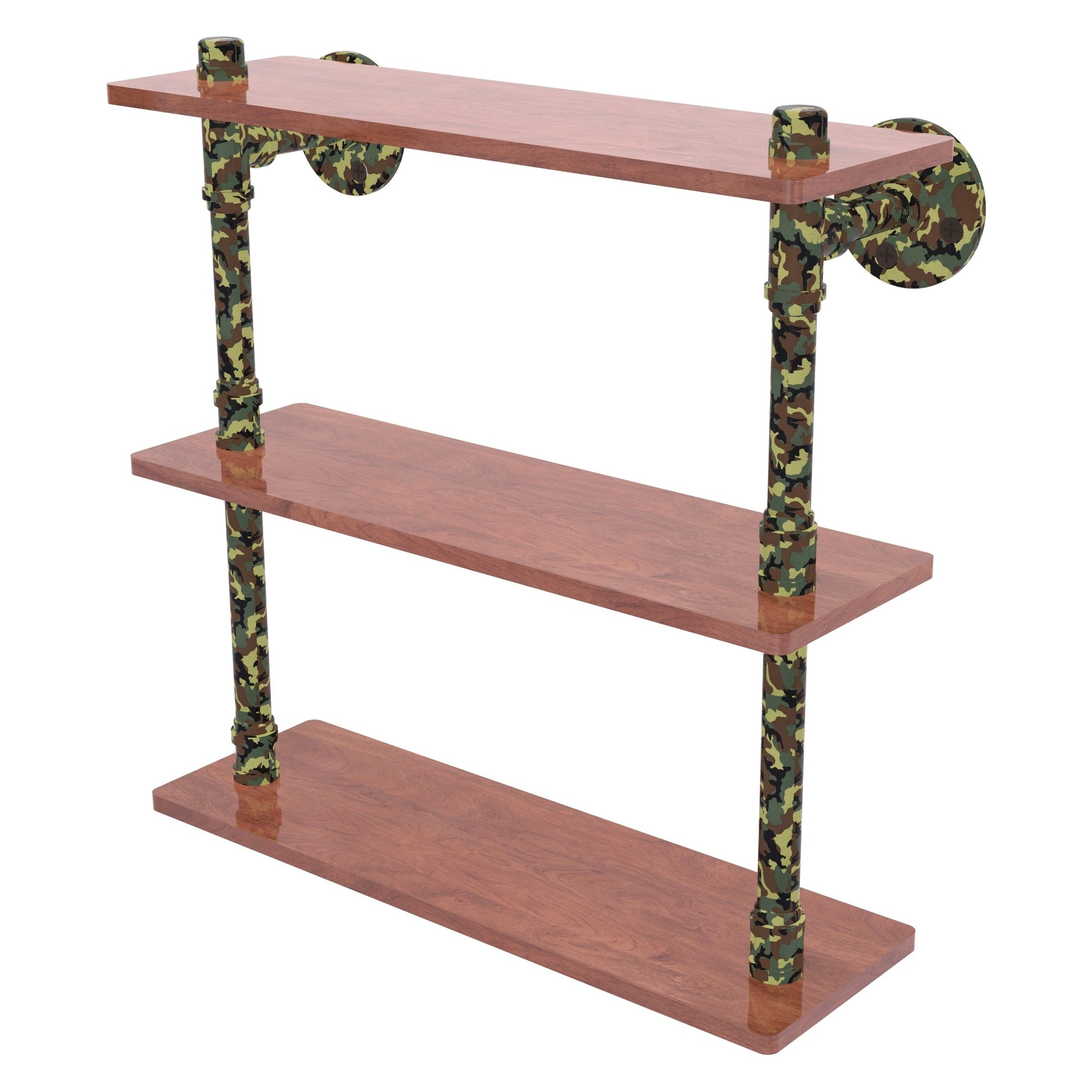 Allied Brass Camo 22" x 5.6" Military Camo Solid Brass Ironwood Triple Shelf