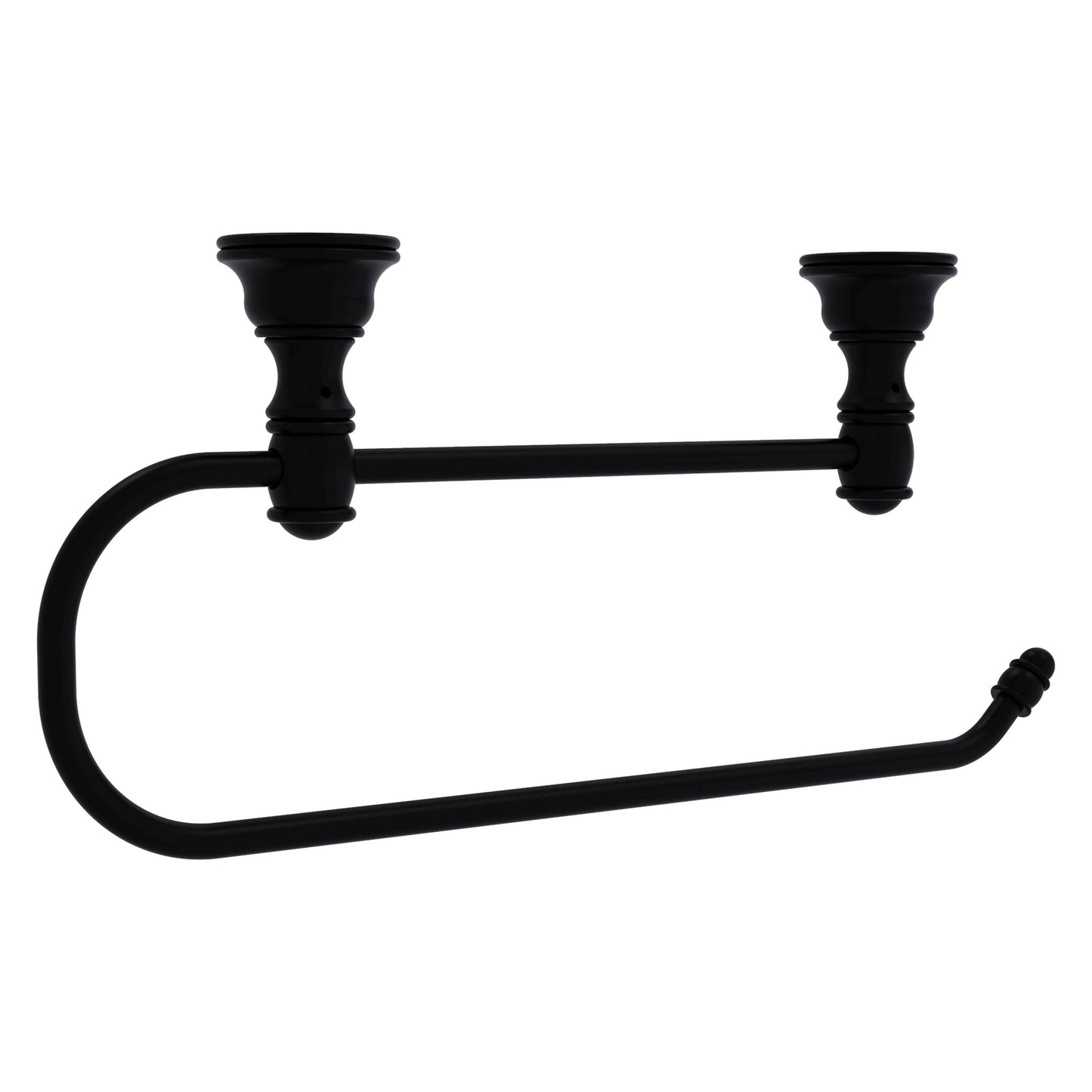 Allied Brass Carolina 14.2" x 2" Matte Black Solid Brass Under Cabinet Paper Towel Holder