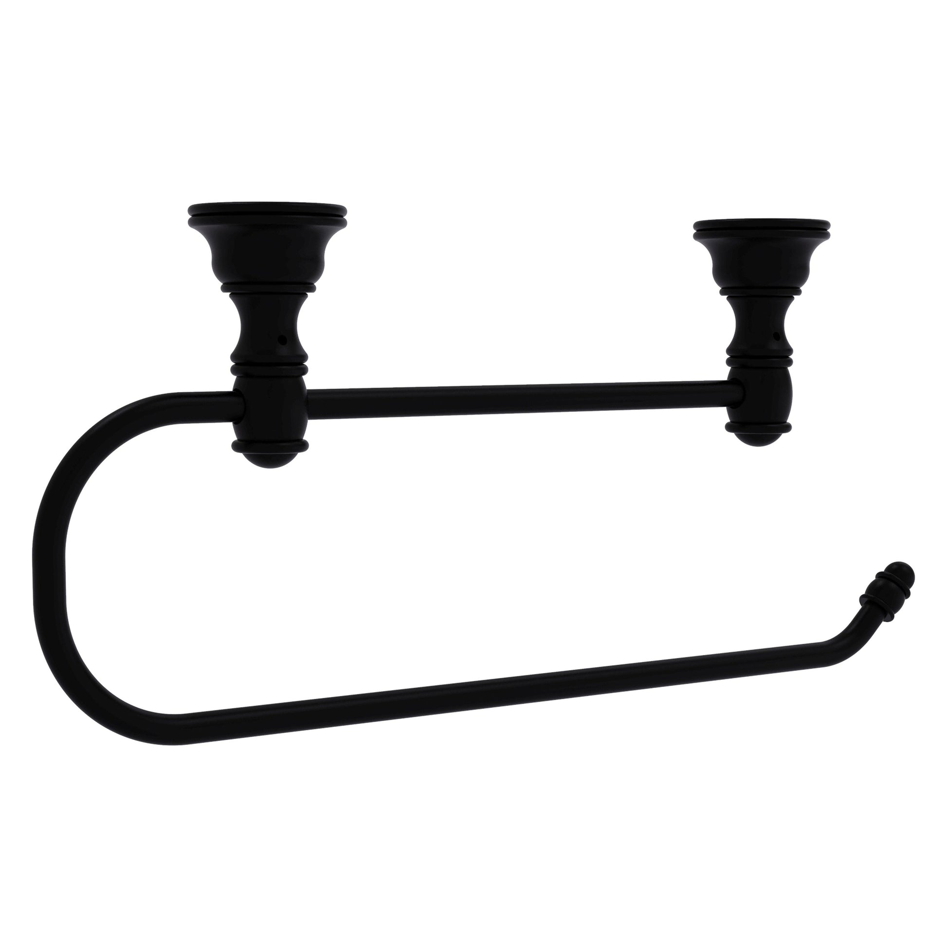 Allied Brass Carolina 14.2" x 2" Matte Black Solid Brass Under Cabinet Paper Towel Holder