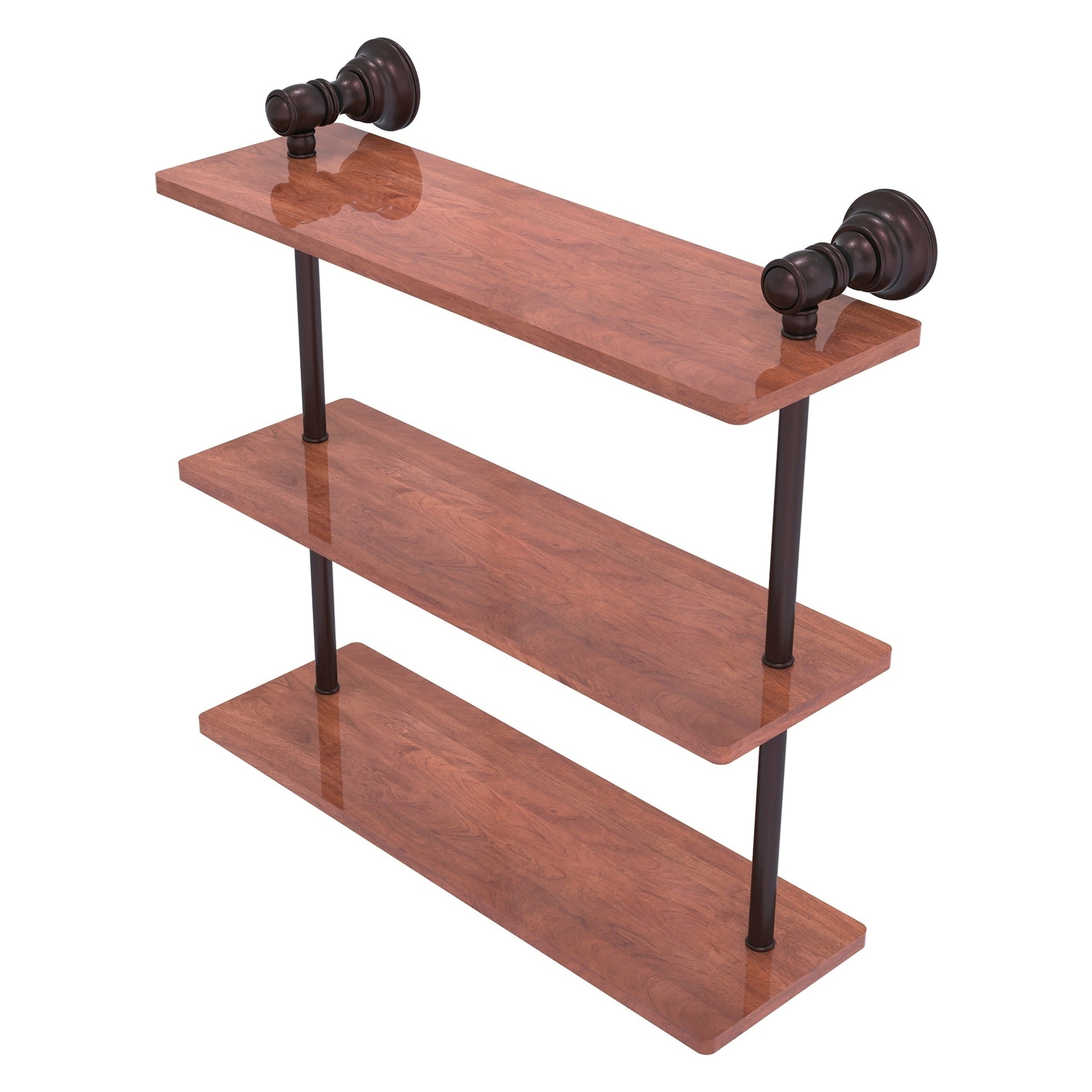 Allied Brass Carolina 16" x 5.54" Antique Bronze Solid Brass Triple Wood Shelf