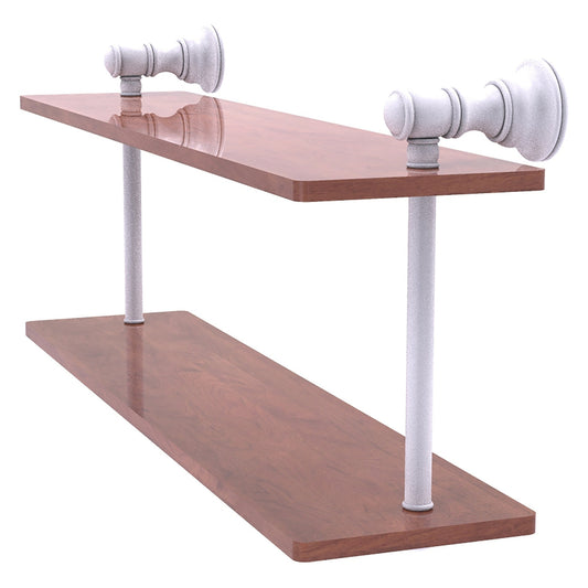 Allied Brass Carolina 16" x 5.6" Matte White Solid Brass Two-Tiered Wood Shelf