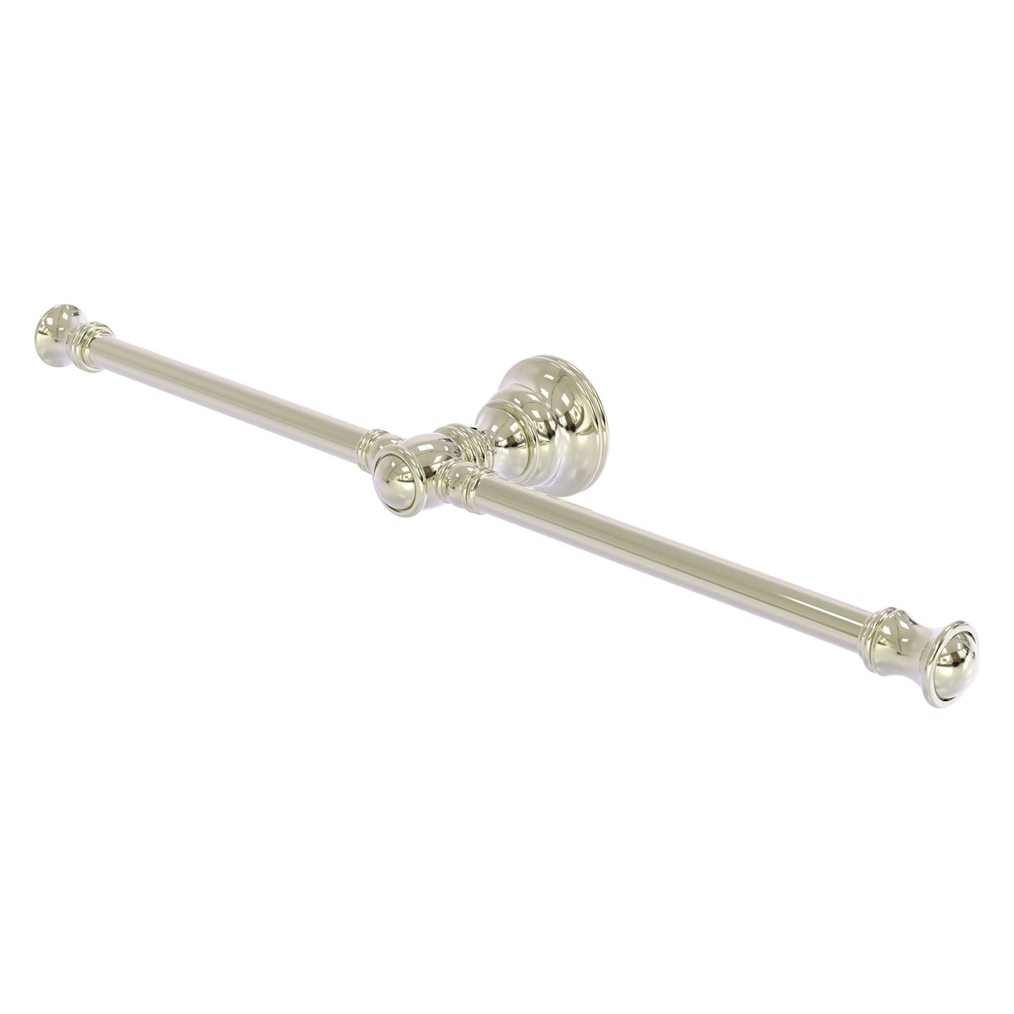 Allied Brass Carolina 16.8" x 3.3" Polished Nickel Solid Brass 2-Arm Guest Towel Holder