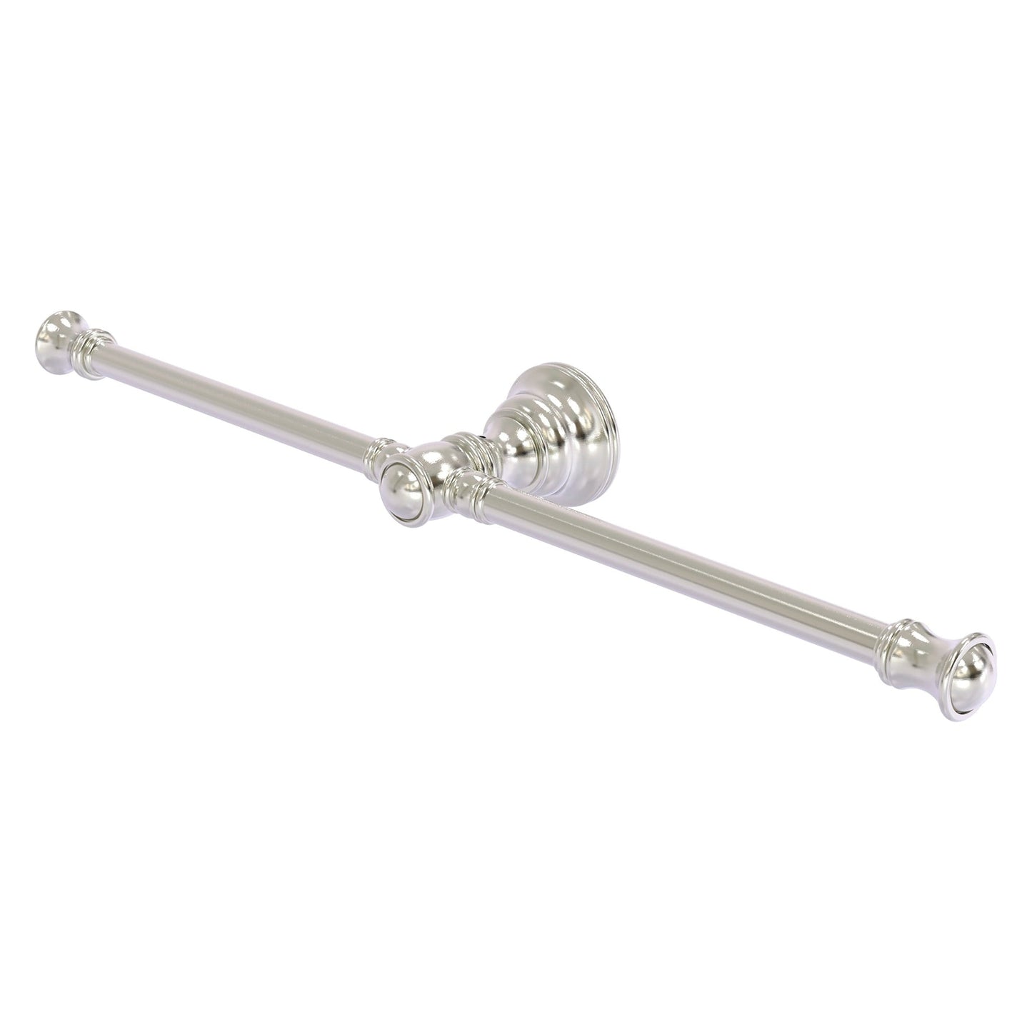 Allied Brass Carolina 16.8" x 3.3" Satin Nickel Solid Brass 2-Arm Guest Towel Holder