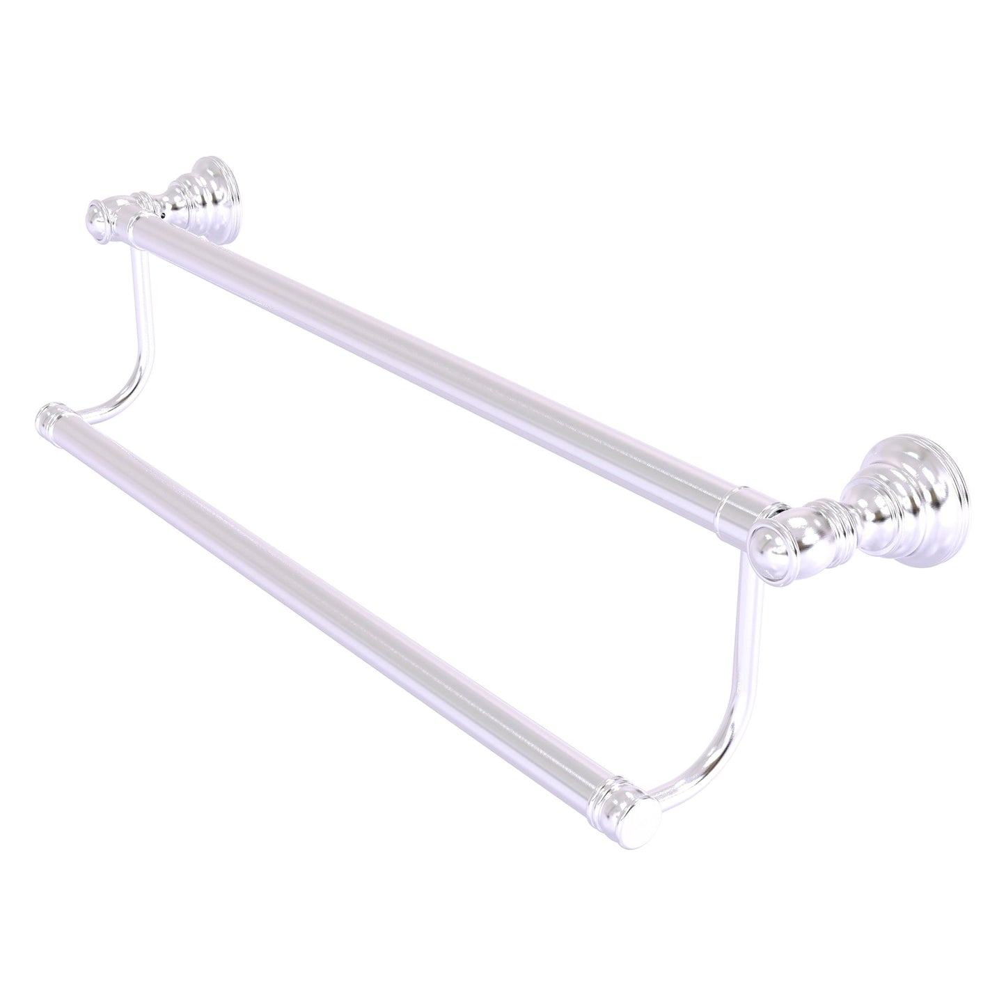 Allied Brass Carolina 20" x 5.2" Satin Chrome Solid Brass Double Towel Bar