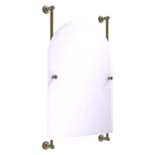 Allied Brass Carolina 21" x 4.4" Antique Brass Solid Brass Arched Top Frameless Rail Mounted Mirror