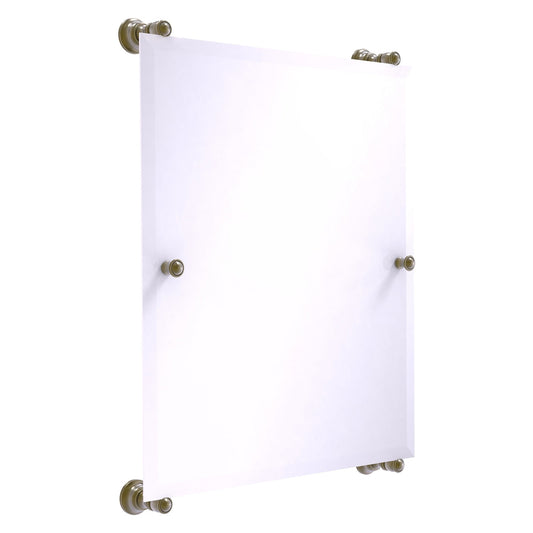 Allied Brass Carolina 21" x 4.4" Antique Brass Solid Brass Rectangular Frameless Rail-Mounted Mirror