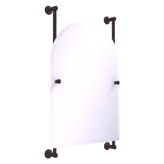 Allied Brass Carolina 21" x 4.4" Antique Bronze Solid Brass Arched Top Frameless Rail Mounted Mirror