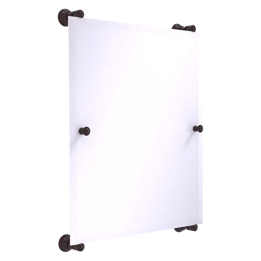 Allied Brass Carolina 21" x 4.4" Antique Bronze Solid Brass Rectangular Frameless Rail-Mounted Mirror