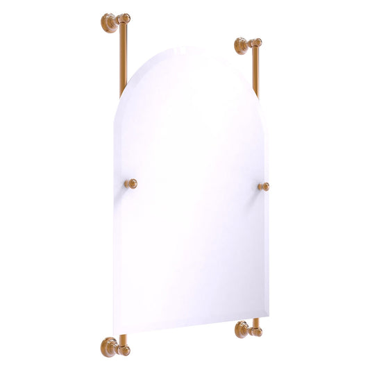 Allied Brass Carolina 21" x 4.4" Brushed Bronze Solid Brass Arched Top Frameless Rail Mounted Mirror