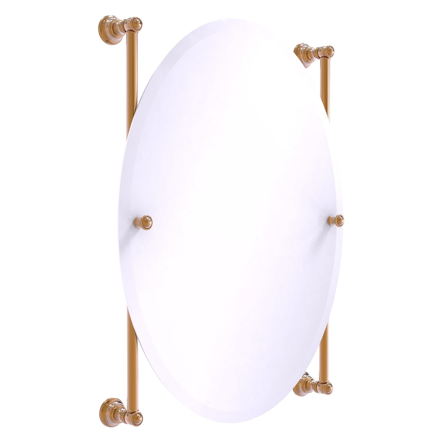 Allied Brass Carolina 21" x 4.4" Brushed Bronze Solid Brass Oval Frameless Rail-Mounted Mirror