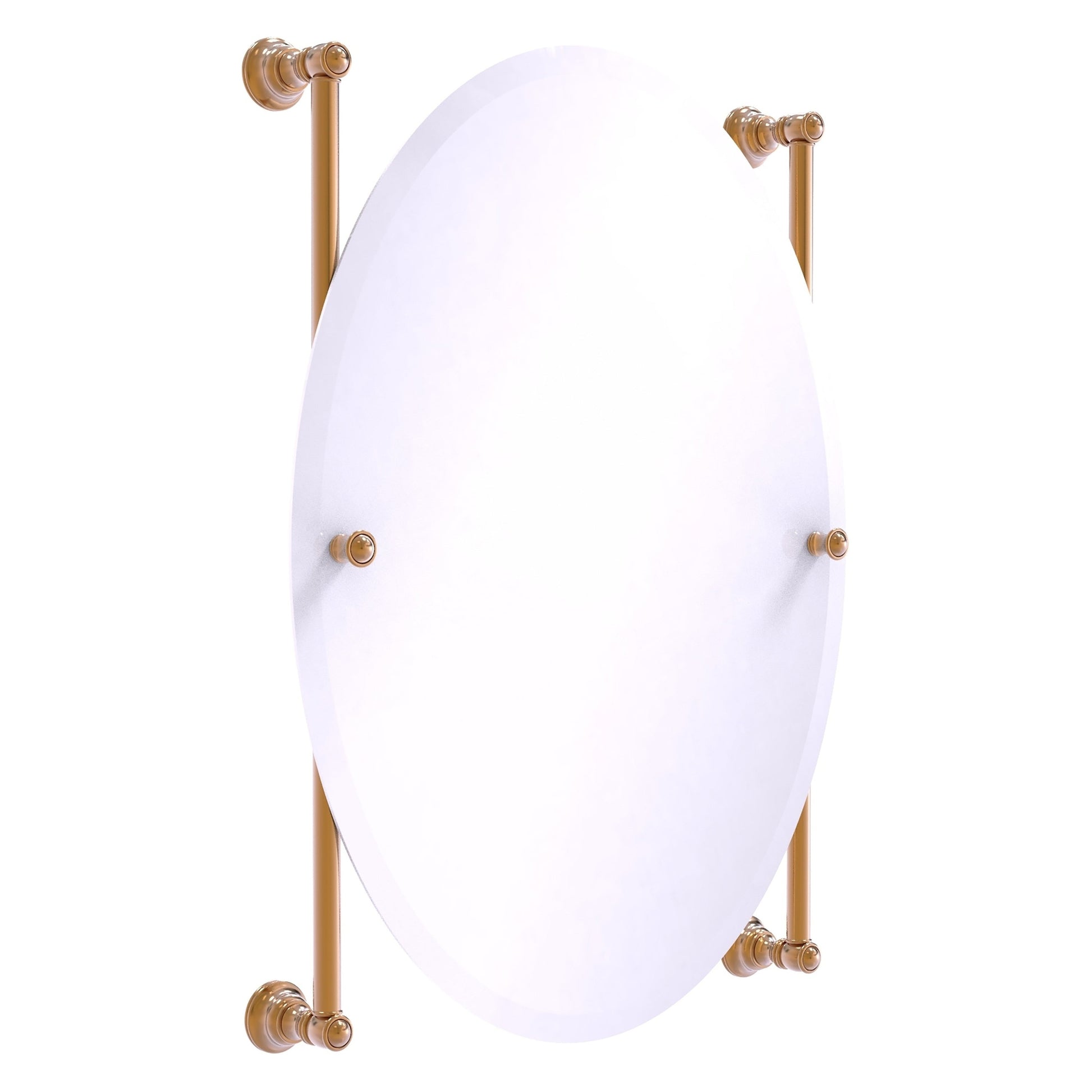 Allied Brass Carolina 21" x 4.4" Brushed Bronze Solid Brass Oval Frameless Rail-Mounted Mirror