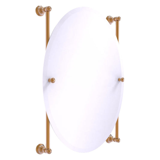 Allied Brass Carolina 21" x 4.4" Brushed Bronze Solid Brass Oval Frameless Rail-Mounted Mirror