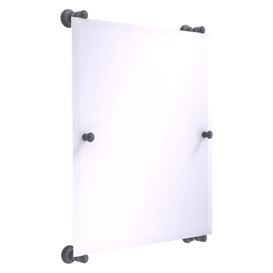 Allied Brass Carolina 21" x 4.4" Matte Gray Solid Brass Rectangular Frameless Rail-Mounted Mirror