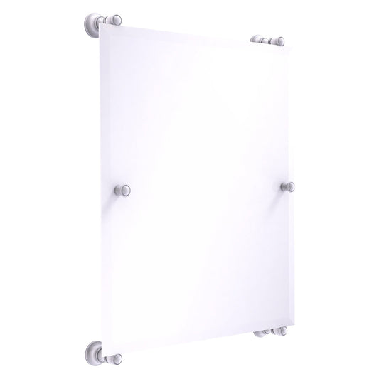 Allied Brass Carolina 21" x 4.4" Matte White Solid Brass Rectangular Frameless Rail-Mounted Mirror