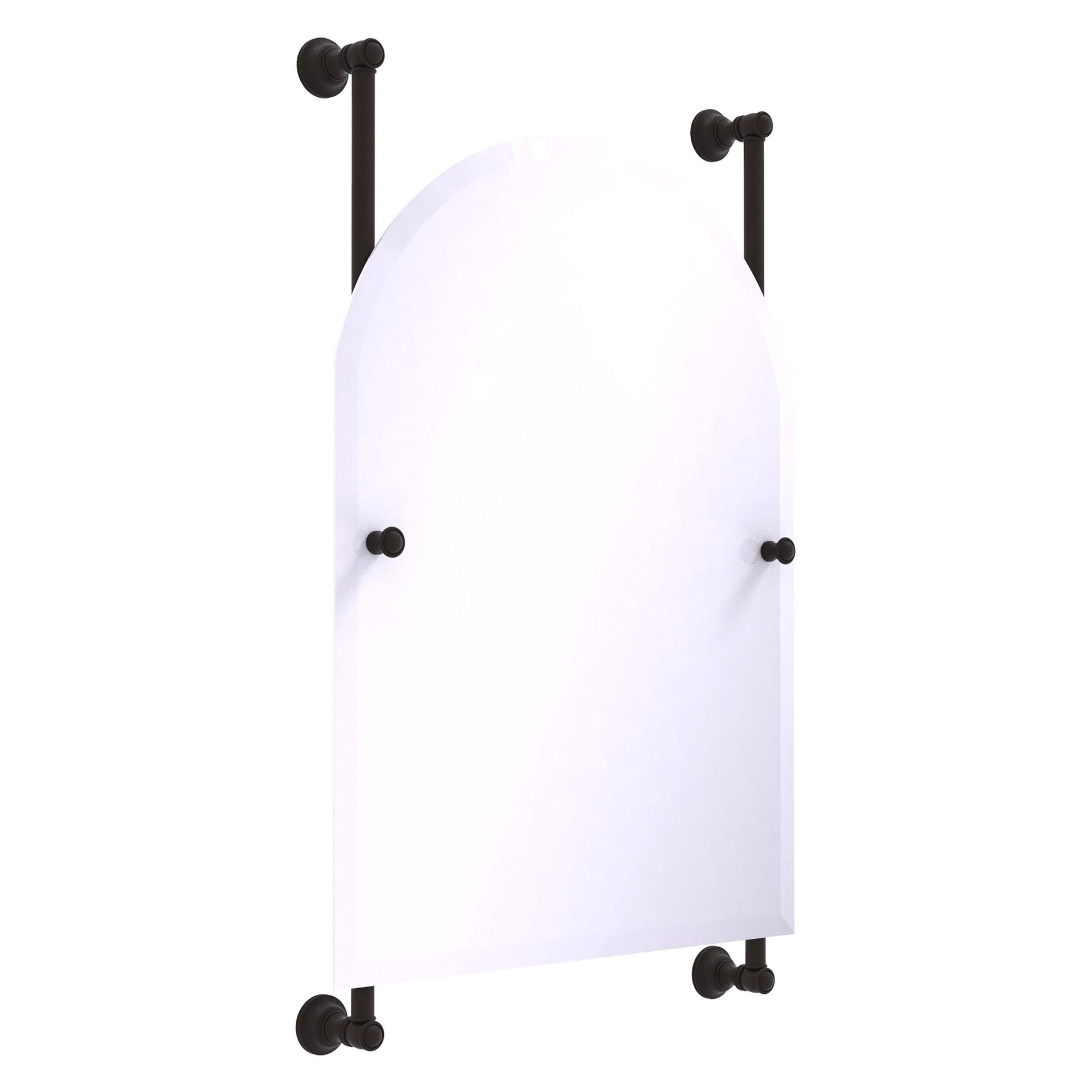 Allied Brass Carolina 21" x 4.4" Oil Rubbed Bronze Solid Brass Arched Top Frameless Rail Mounted Mirror