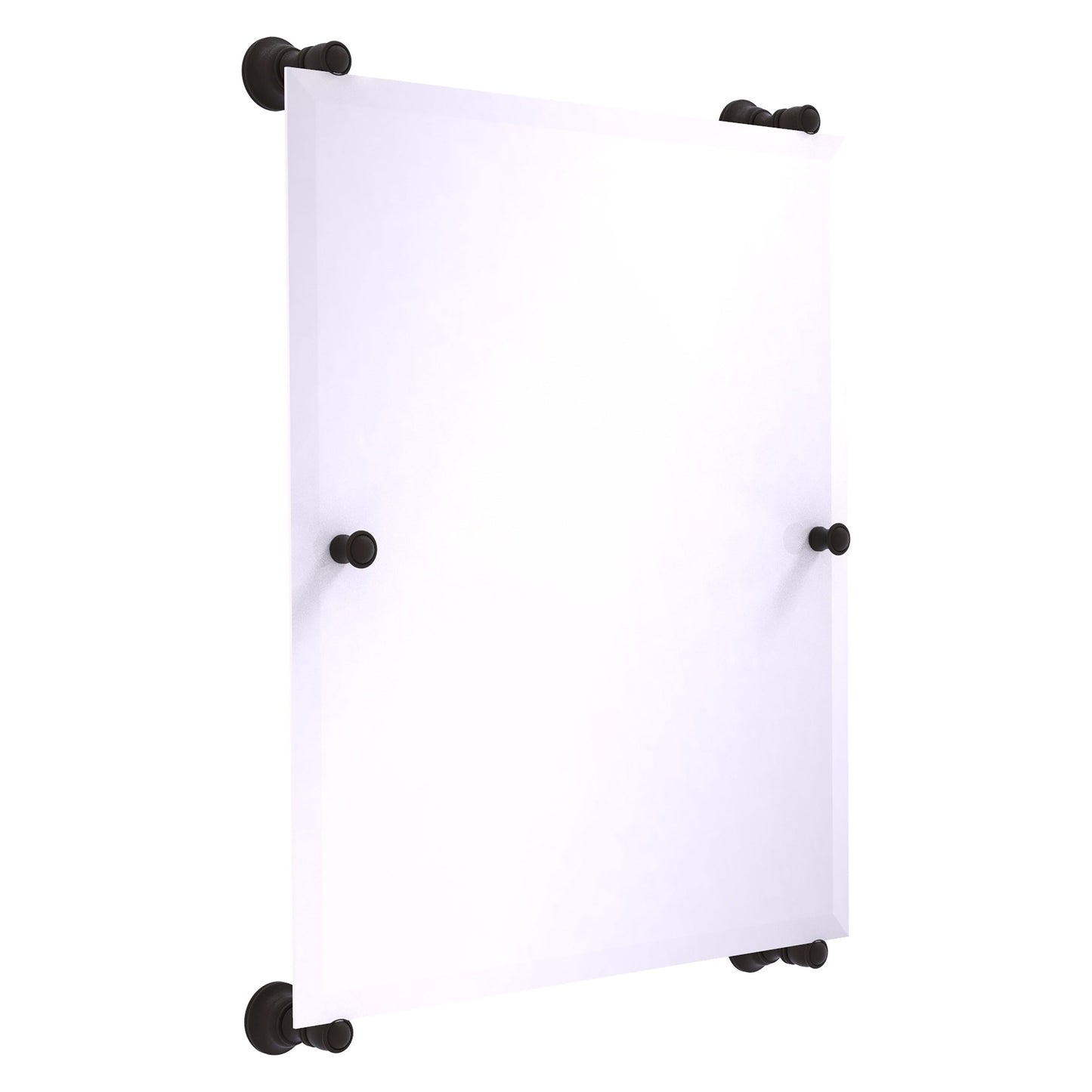 Allied Brass Carolina 21" x 4.4" Oil Rubbed Bronze Solid Brass Rectangular Frameless Rail-Mounted Mirror