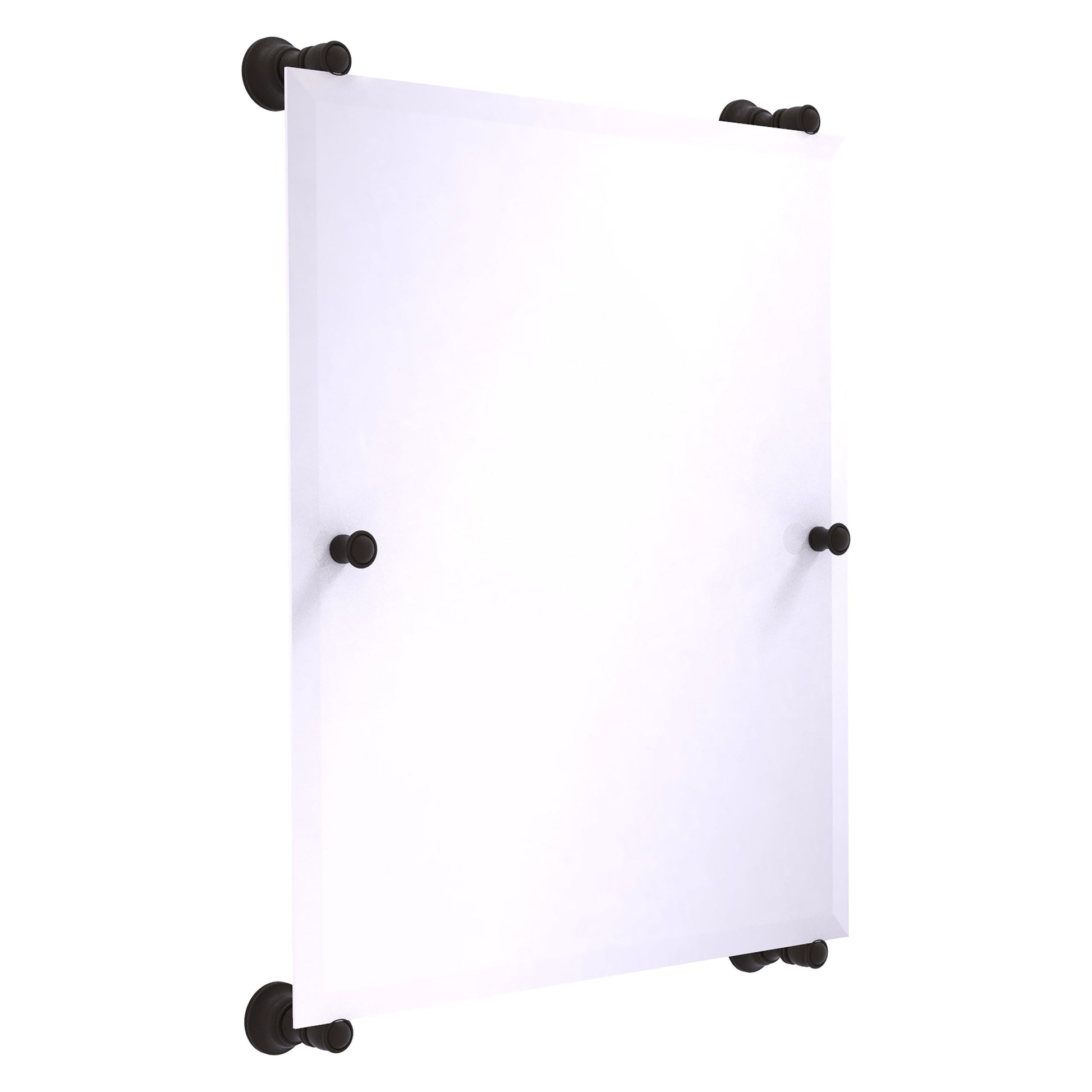 Allied Brass Carolina 21" x 4.4" Oil Rubbed Bronze Solid Brass Rectangular Frameless Rail-Mounted Mirror