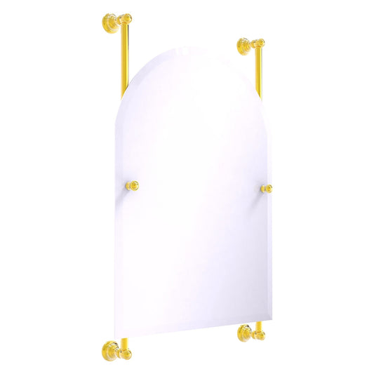 Allied Brass Carolina 21" x 4.4" Polished Brass Solid Brass Arched Top Frameless Rail Mounted Mirror