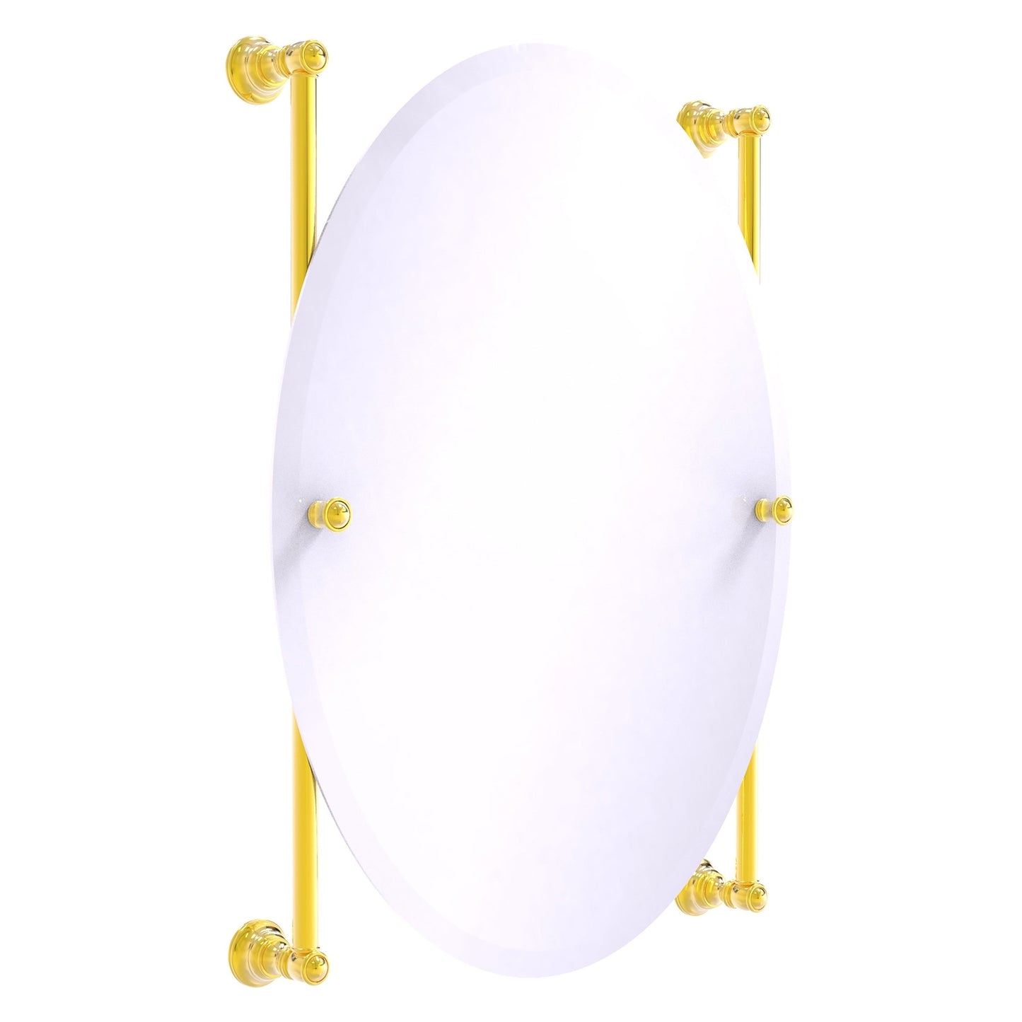 Allied Brass Carolina 21" x 4.4" Polished Brass Solid Brass Oval Frameless Rail-Mounted Mirror