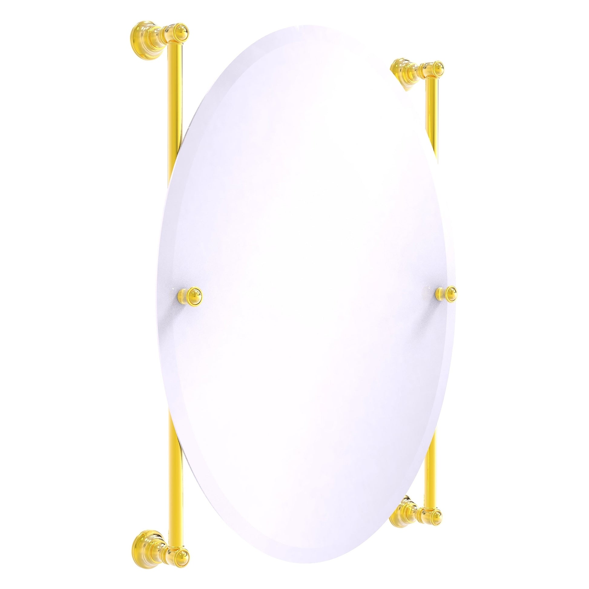 Allied Brass Carolina 21" x 4.4" Polished Brass Solid Brass Oval Frameless Rail-Mounted Mirror