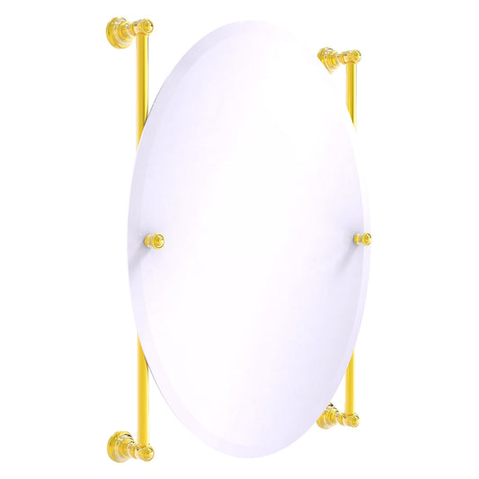 Allied Brass Carolina 21" x 4.4" Polished Brass Solid Brass Oval Frameless Rail-Mounted Mirror