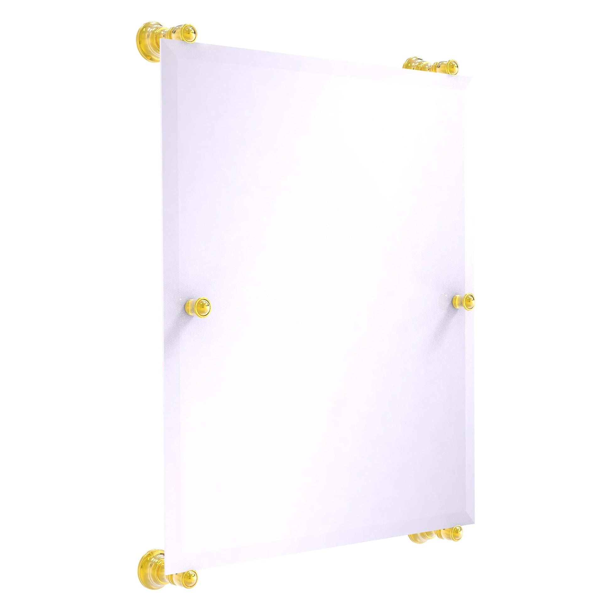 Allied Brass Carolina 21" x 4.4" Polished Brass Solid Brass Rectangular Frameless Rail-Mounted Mirror