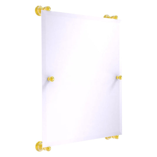 Allied Brass Carolina 21" x 4.4" Polished Brass Solid Brass Rectangular Frameless Rail-Mounted Mirror