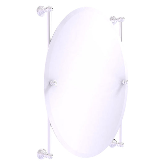 Allied Brass Carolina 21" x 4.4" Polished Chrome Solid Brass Oval Frameless Rail-Mounted Mirror