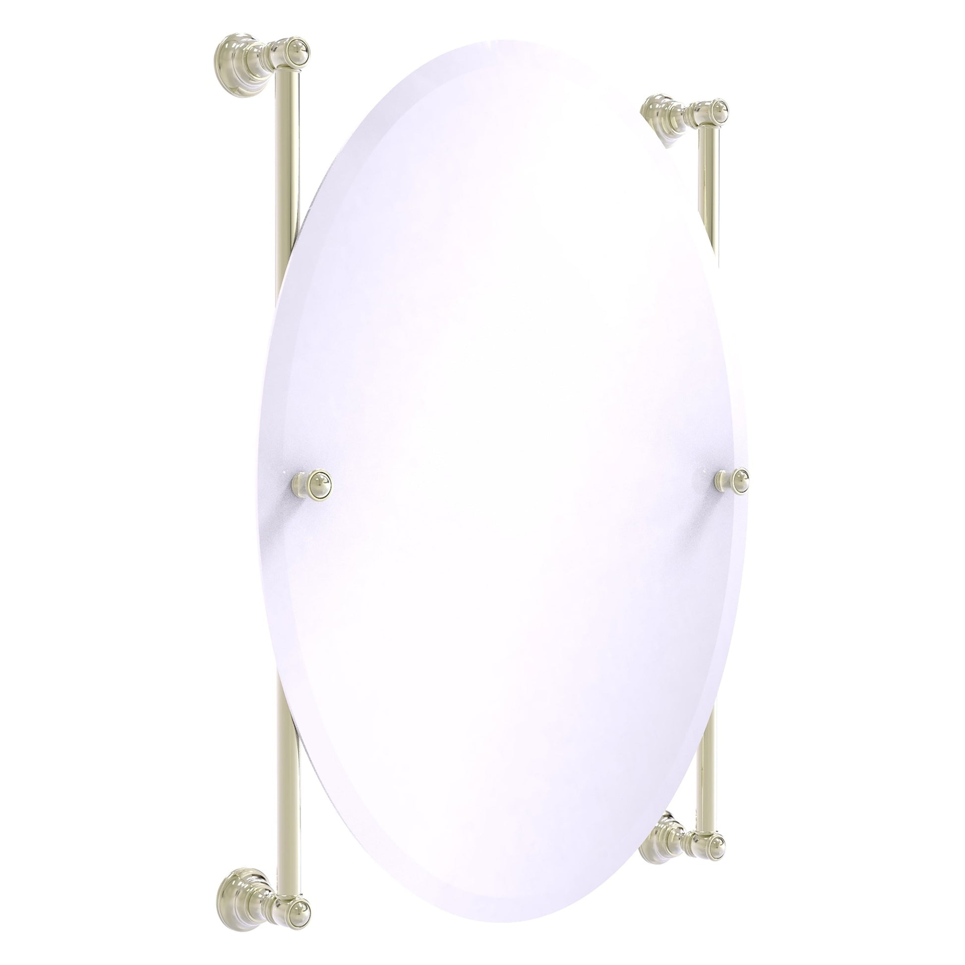 Allied Brass Carolina 21" x 4.4" Polished Nickel Solid Brass Oval Frameless Rail-Mounted Mirror