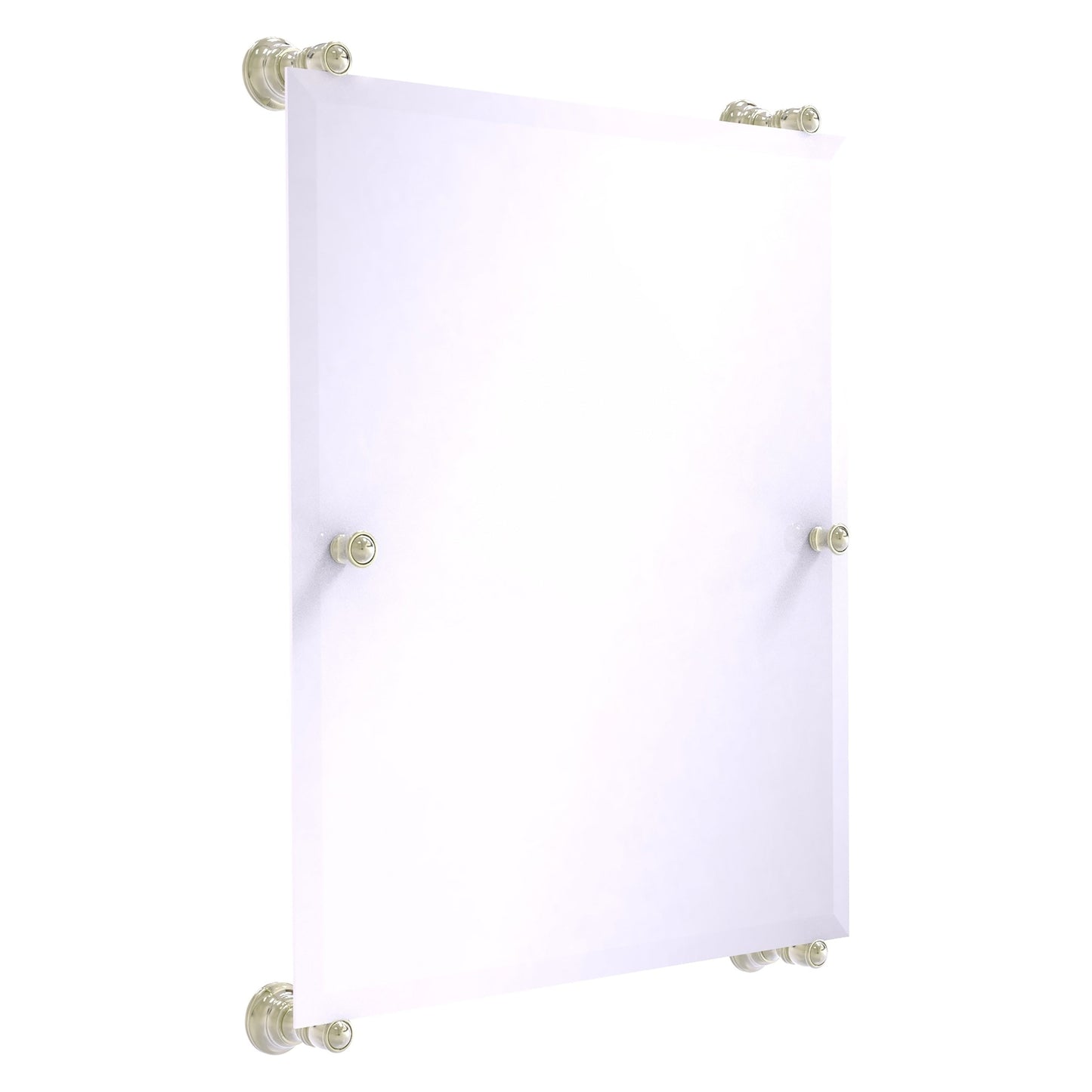 Allied Brass Carolina 21" x 4.4" Polished Nickel Solid Brass Rectangular Frameless Rail-Mounted Mirror