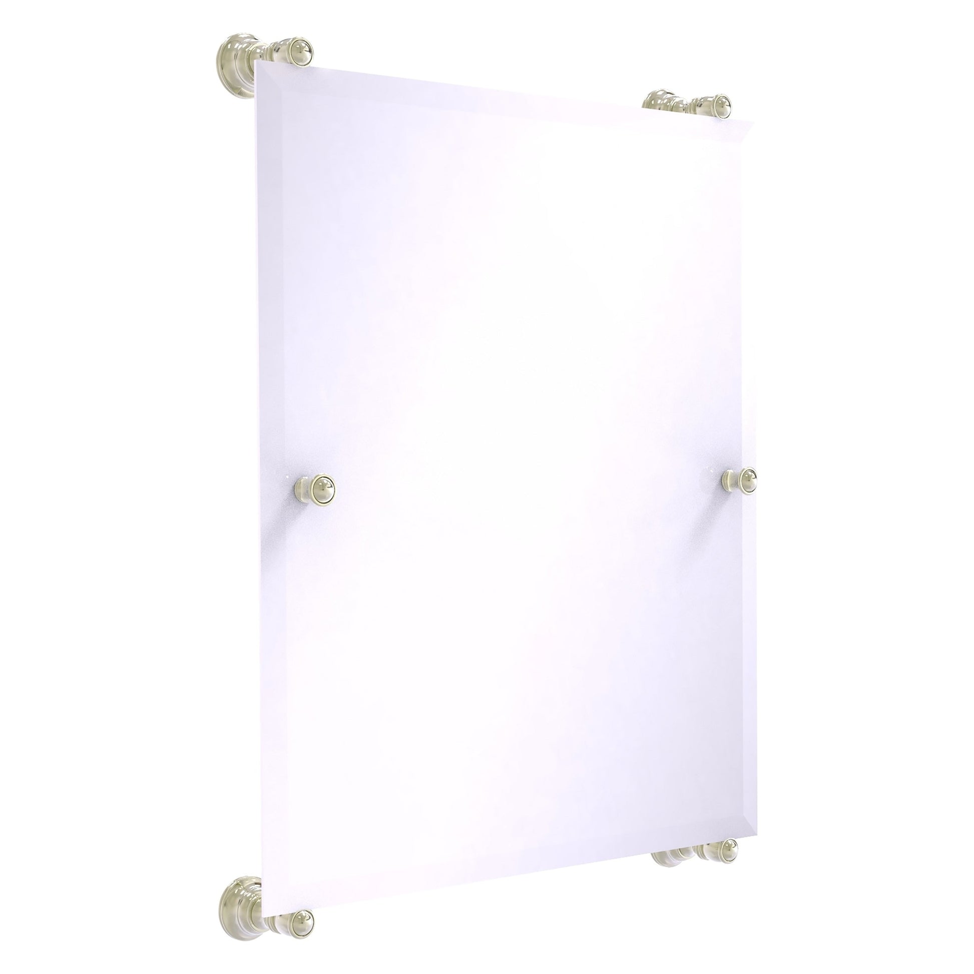 Allied Brass Carolina 21" x 4.4" Polished Nickel Solid Brass Rectangular Frameless Rail-Mounted Mirror