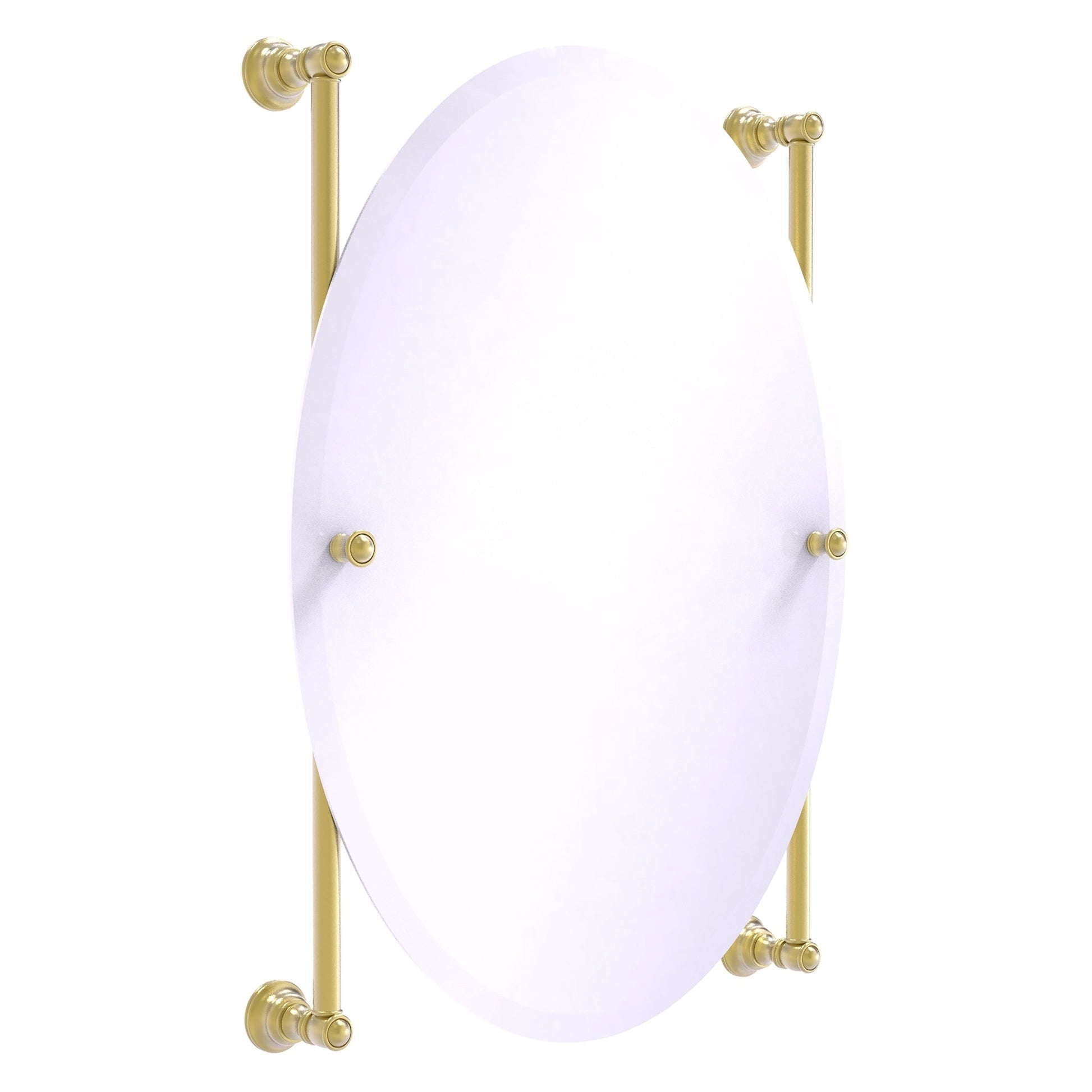 Allied Brass Carolina 21" x 4.4" Satin Brass Solid Brass Oval Frameless Rail-Mounted Mirror