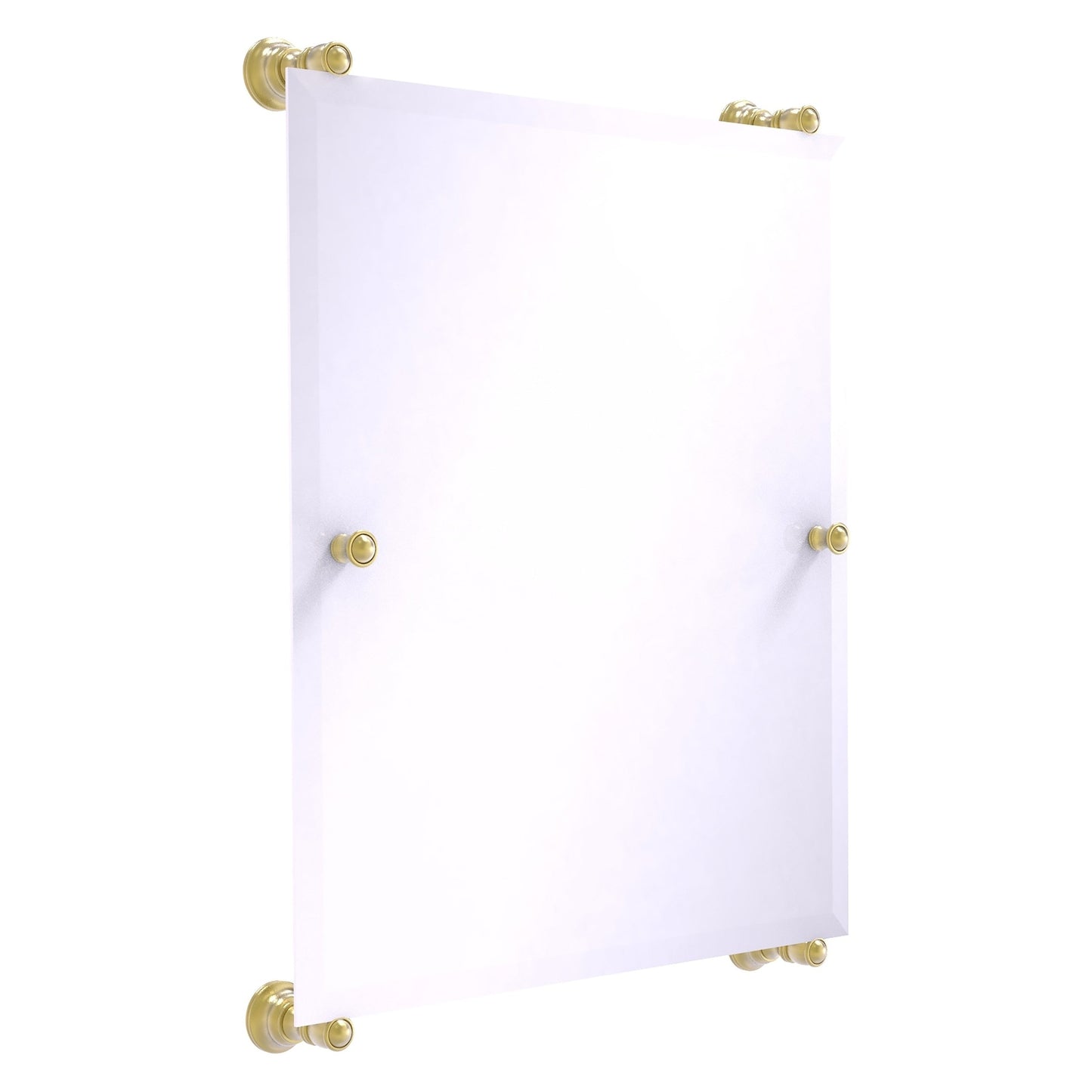 Allied Brass Carolina 21" x 4.4" Satin Brass Solid Brass Rectangular Frameless Rail-Mounted Mirror