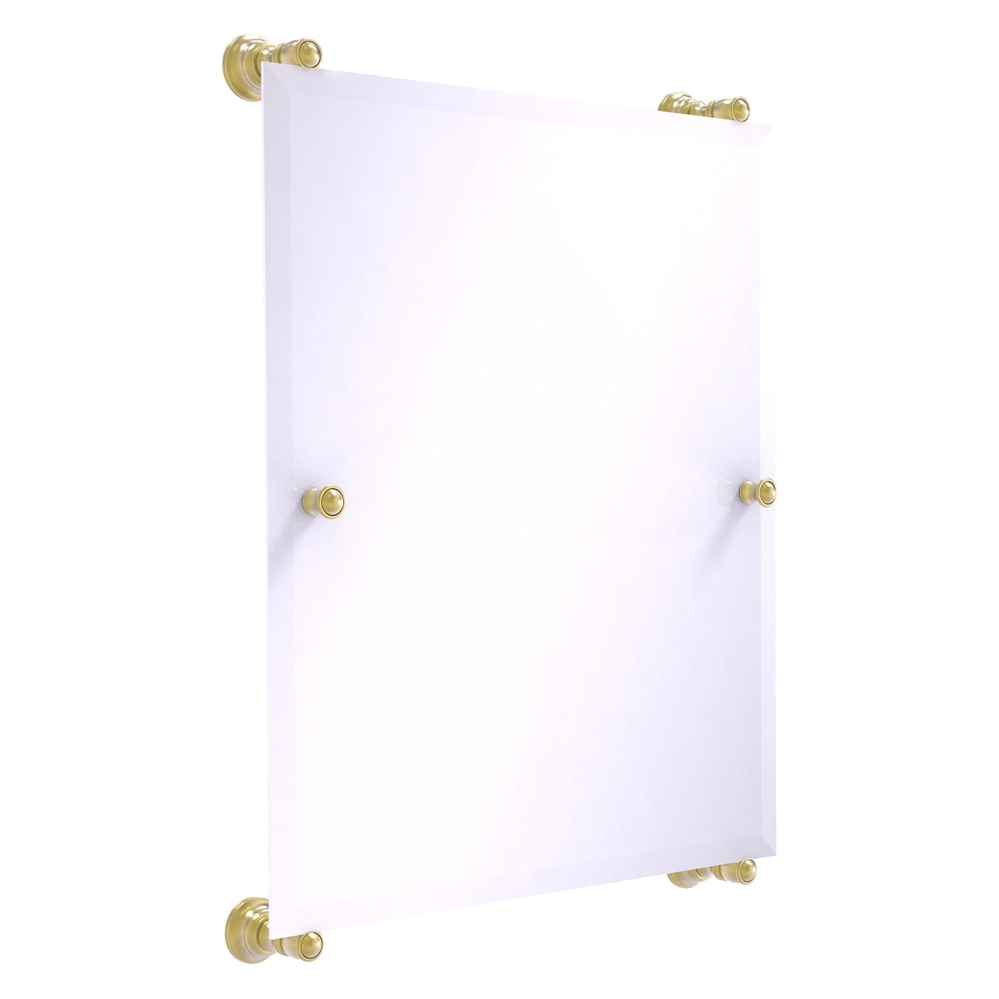 Allied Brass Carolina 21" x 4.4" Satin Brass Solid Brass Rectangular Frameless Rail-Mounted Mirror