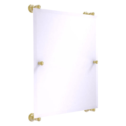 Allied Brass Carolina 21" x 4.4" Satin Brass Solid Brass Rectangular Frameless Rail-Mounted Mirror