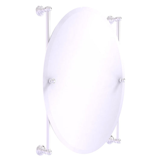 Allied Brass Carolina 21" x 4.4" Satin Chrome Solid Brass Oval Frameless Rail-Mounted Mirror