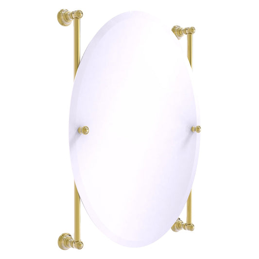 Allied Brass Carolina 21" x 4.4" Unlacquered Brass Solid Brass Oval Frameless Rail-Mounted Mirror