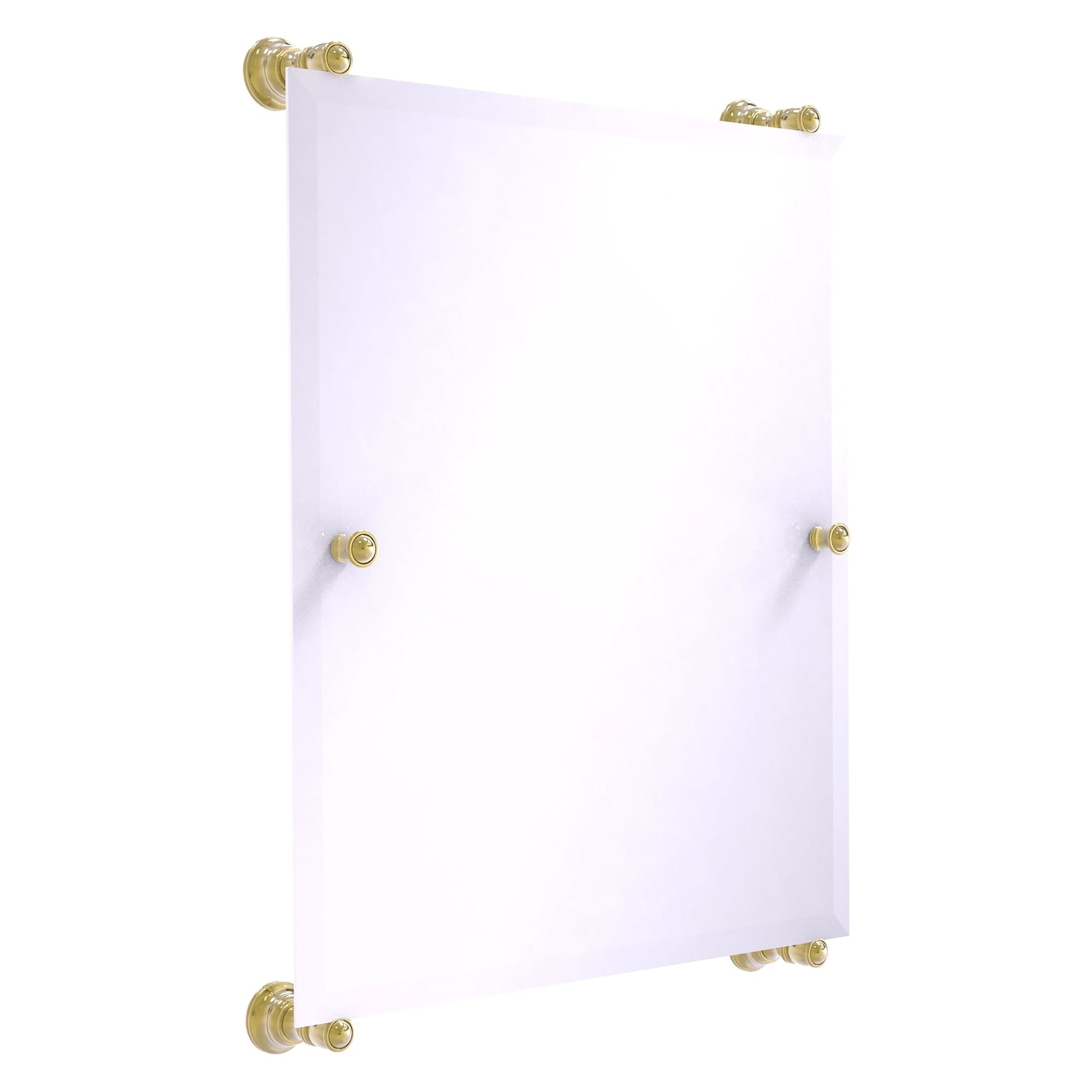 Allied Brass Carolina 21" x 4.4" Unlacquered Brass Solid Brass Rectangular Frameless Rail-Mounted Mirror