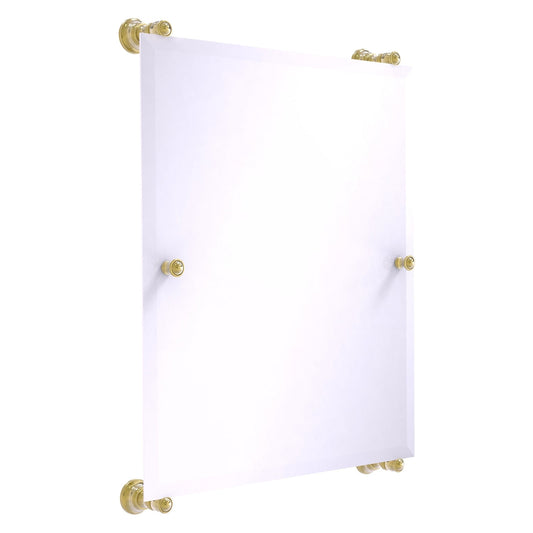 Allied Brass Carolina 21" x 4.4" Unlacquered Brass Solid Brass Rectangular Frameless Rail-Mounted Mirror