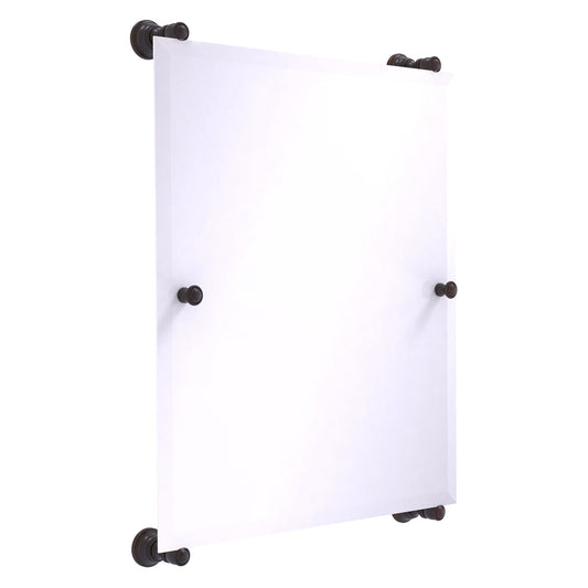 Allied Brass Carolina 21" x 4.4" Venetian Bronze Solid Brass Rectangular Frameless Rail-Mounted Mirror