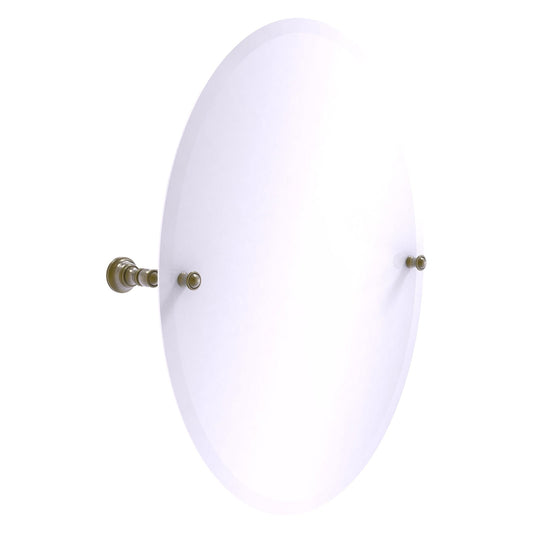 Allied Brass Carolina 21" x 4.8" Antique Brass Solid Brass Frameless Oval Tilt Mirror With Beveled Edge