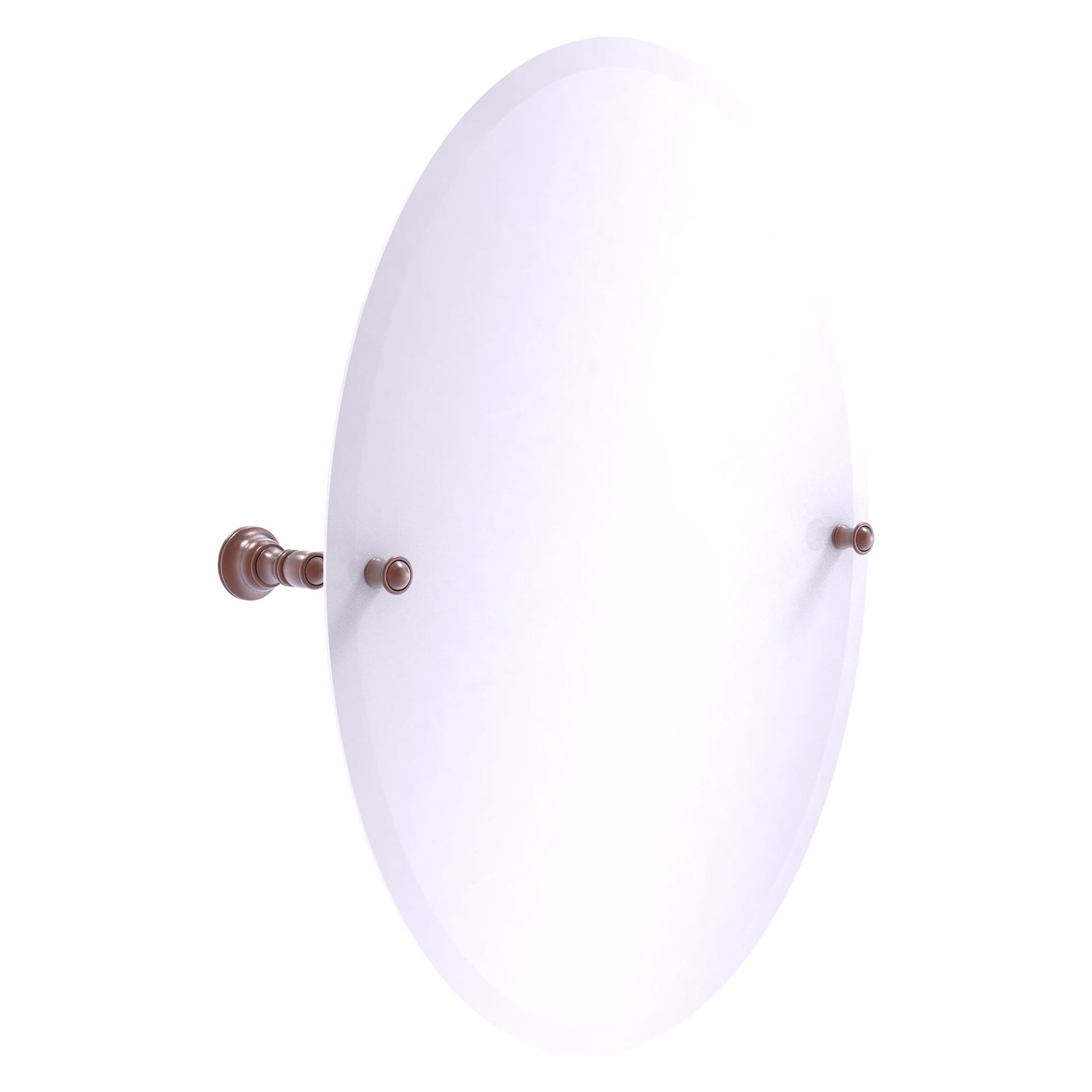 Allied Brass Carolina 21" x 4.8" Antique Copper Solid Brass Frameless Oval Tilt Mirror With Beveled Edge