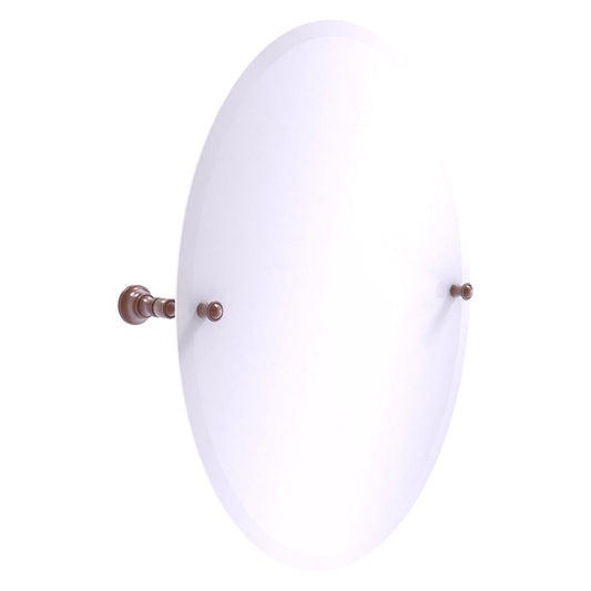 Allied Brass Carolina 21" x 4.8" Antique Copper Solid Brass Frameless Oval Tilt Mirror With Beveled Edge