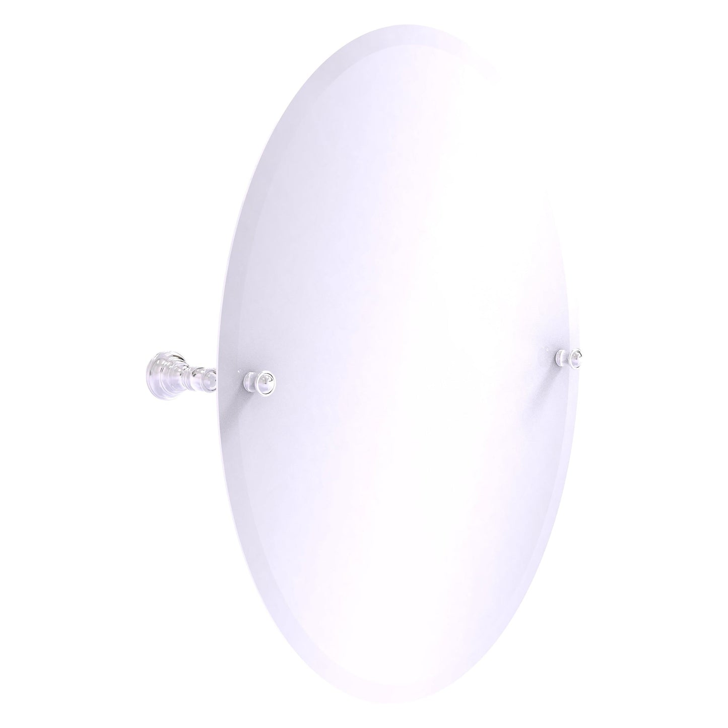 Allied Brass Carolina 21" x 4.8" Polished Chrome Solid Brass Frameless Oval Tilt Mirror With Beveled Edge