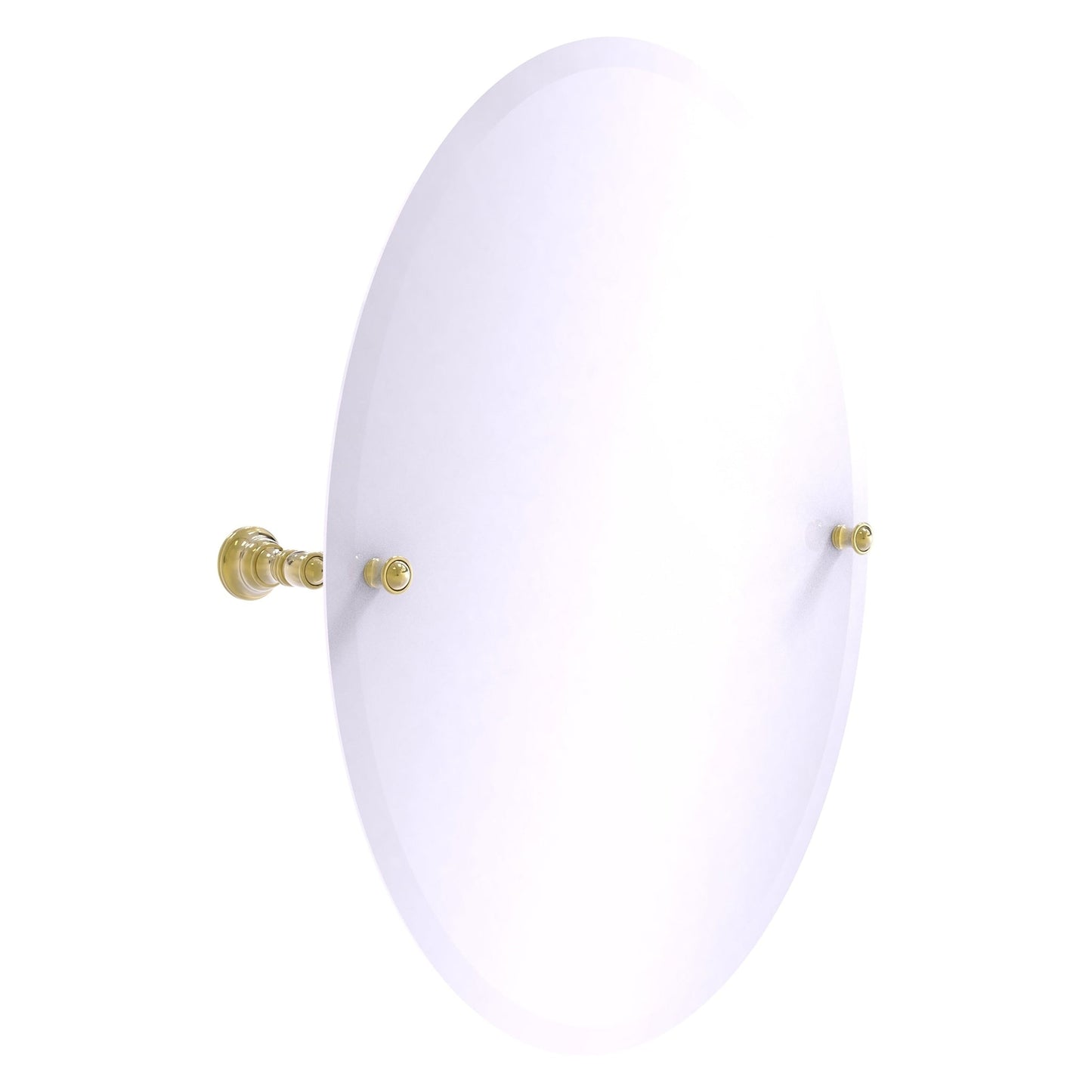 Allied Brass Carolina 21" x 4.8" Unlacquered Brass Solid Brass Frameless Oval Tilt Mirror With Beveled Edge