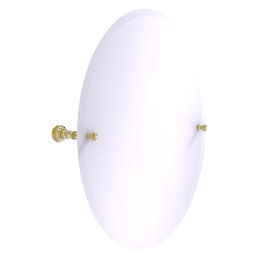 Allied Brass Carolina 21" x 4.8" Unlacquered Brass Solid Brass Frameless Oval Tilt Mirror With Beveled Edge