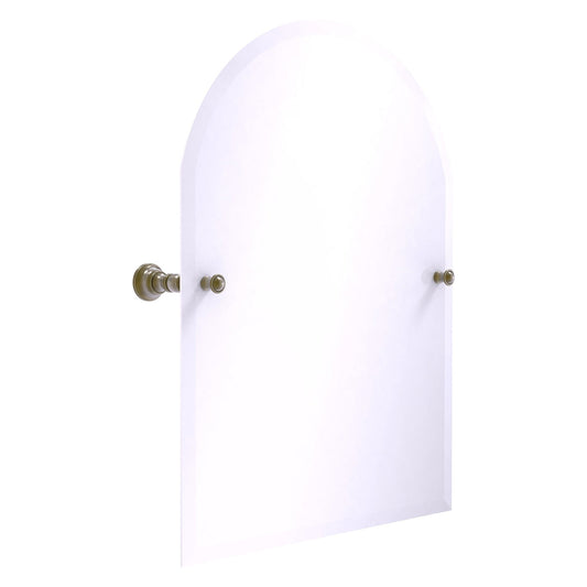 Allied Brass Carolina 21.8" x 4.8" Antique Brass Solid Brass Arched Top Tilt Mirror With Beveled Edge