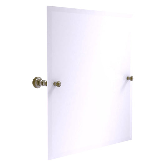 Allied Brass Carolina 21.8" x 4.8" Antique Brass Solid Brass Frameless Rectangular Tilt Mirror With Beveled Edge